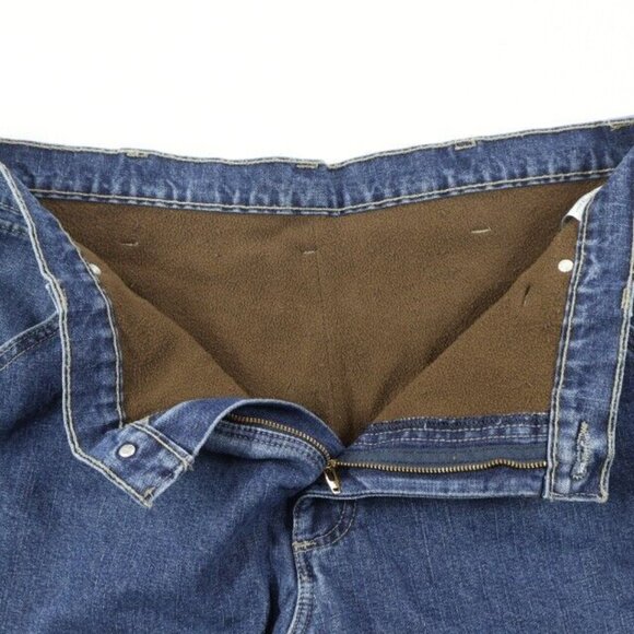 Wrangler Jeans Mens 36x30 (Fits 38x30) Blue Straight Leg Lined Hammer Hoop - Picture 8 of 10